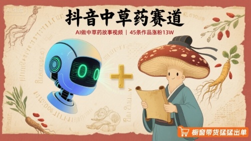 抖音中草药赛道，用AI做中草药故事视频，45条作品涨粉13W，橱窗带货猛猛出单-创客空间
