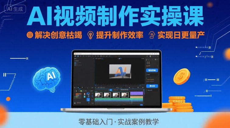 Ai视频制作实操课，解决创意枯竭、效率低下痛点，实现日更量产可持续变现-创客空间